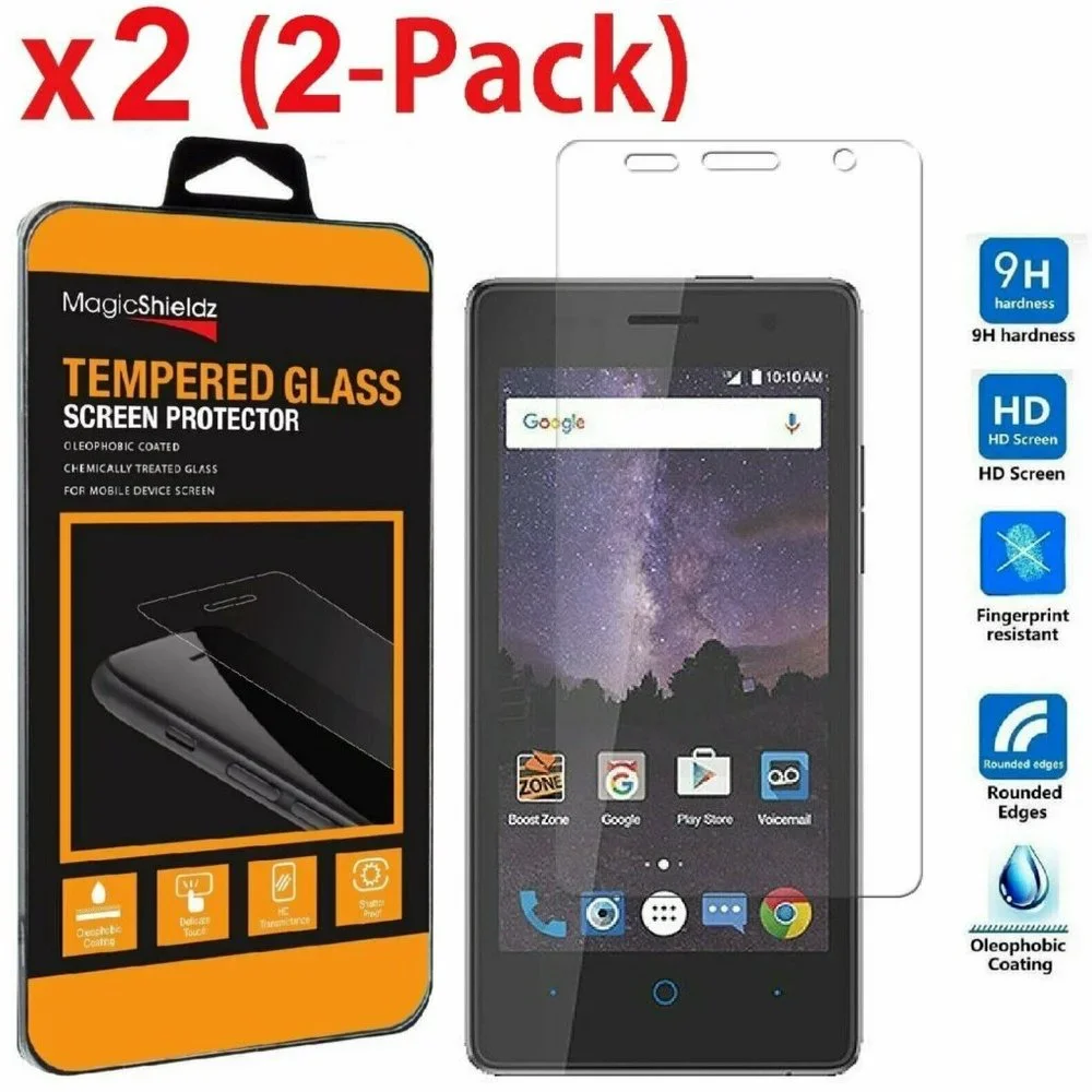 New in Package: 2 Tempered Glass Screen Protectors for ZTE Majesty Pro (Plus)